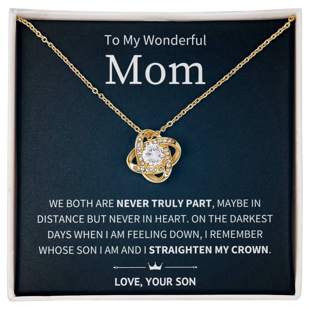 Straighten Crown - To My Mom From Son - Love Knot Necklace