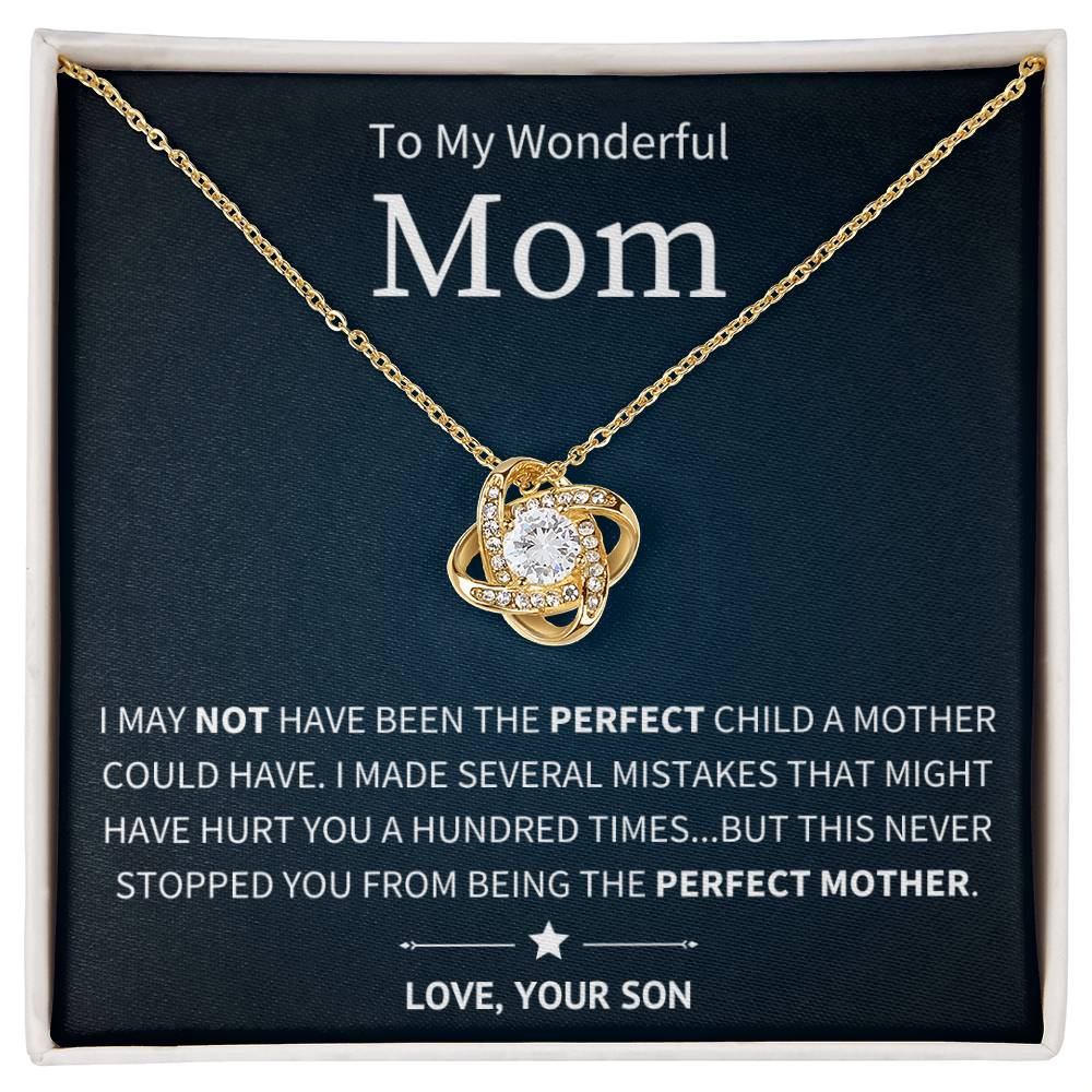 Imperfectly Perfect - To My Mom From Son - Love Knot Necklace