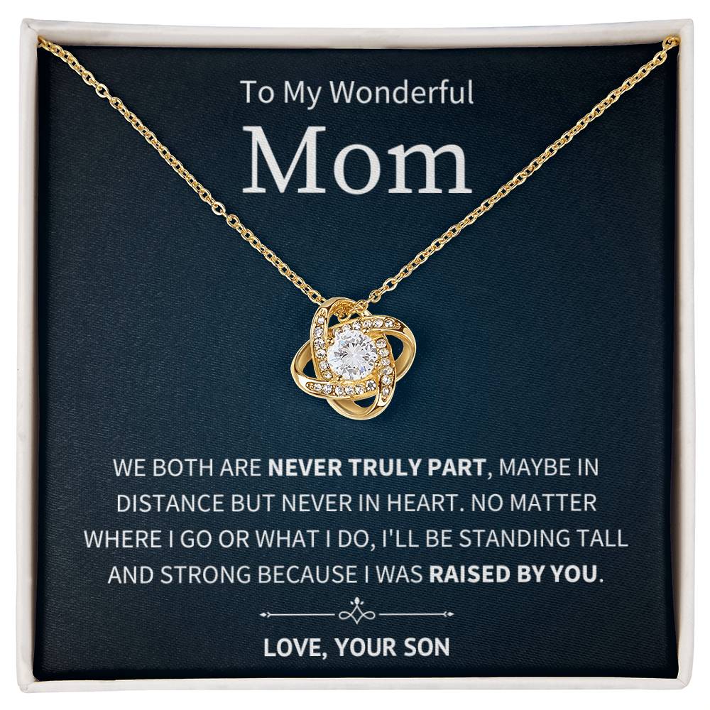 Never Truly Apart - To My Mom From Son - Love Knot Necklace