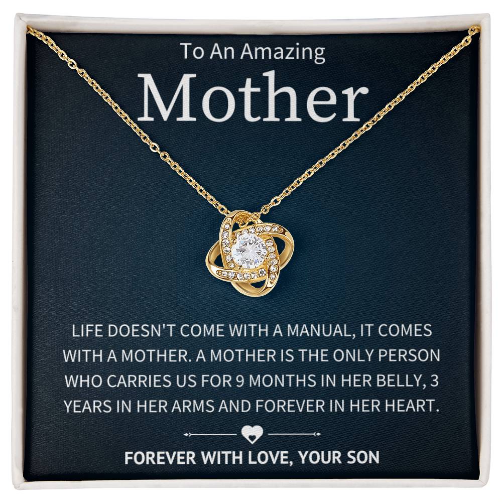 Mother Like No Other - To My Mother From Son - Love Knot Necklace