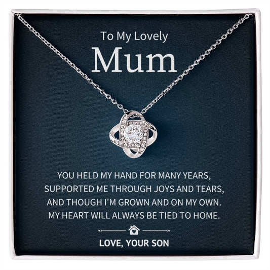 Heart at Home - To My Mum From Son - Love Knot Necklace