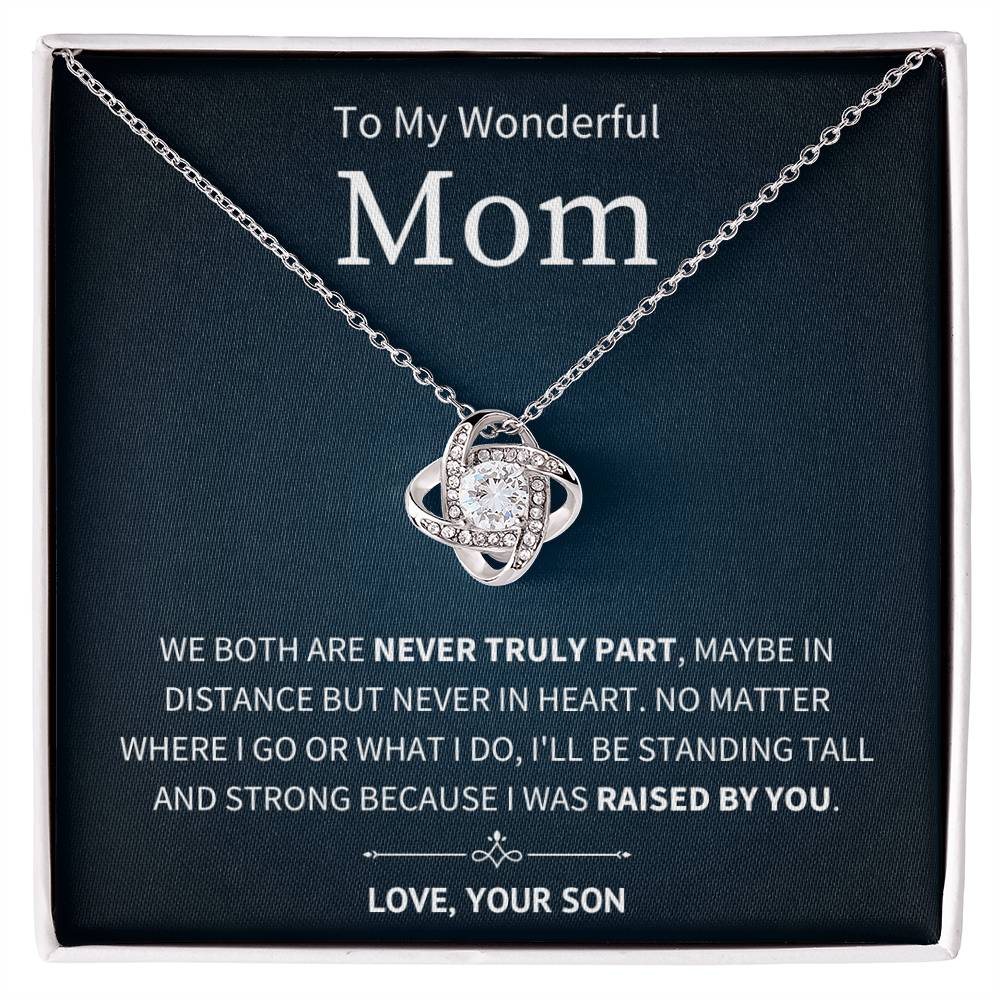 Never Truly Apart - To My Mom From Son - Love Knot Necklace