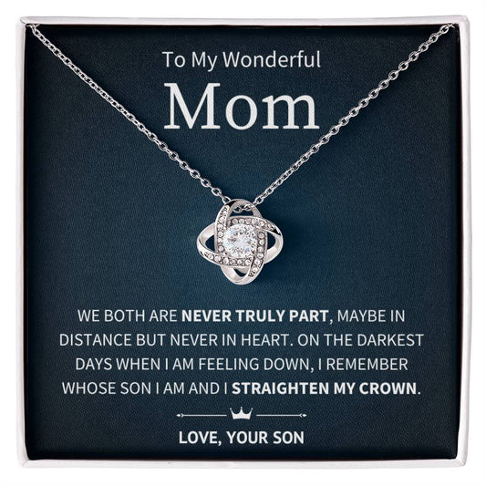 Straighten Crown - To My Mom From Son - Love Knot Necklace