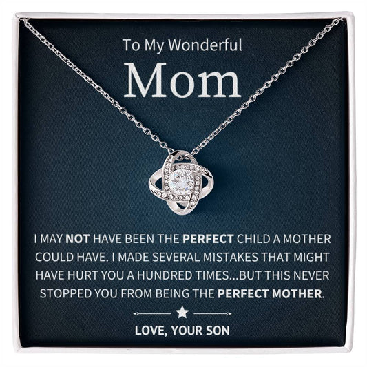 Imperfectly Perfect - To My Mom From Son - Love Knot Necklace