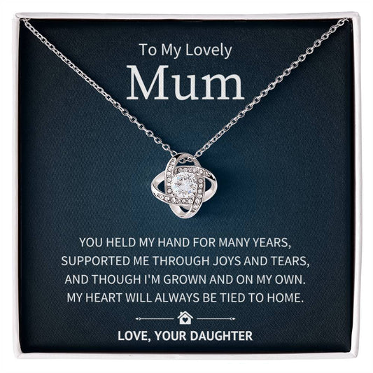 Heart at Home - To My Mum From Daughter - Love Knot Necklace