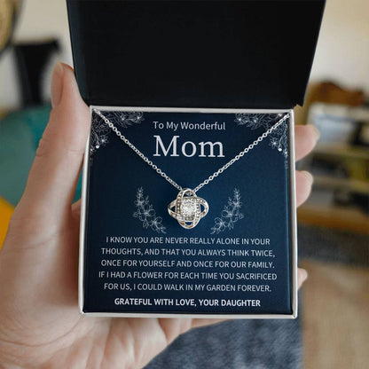 Think Twice Garden of Sacrifice - To My Mom From Daughter - Love Knot Necklace