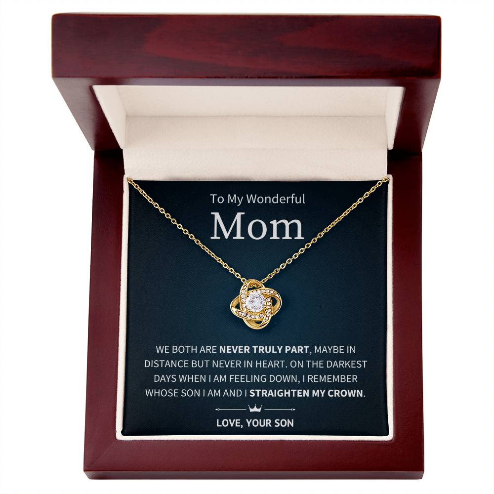 Straighten Crown - To My Mom From Son - Love Knot Necklace