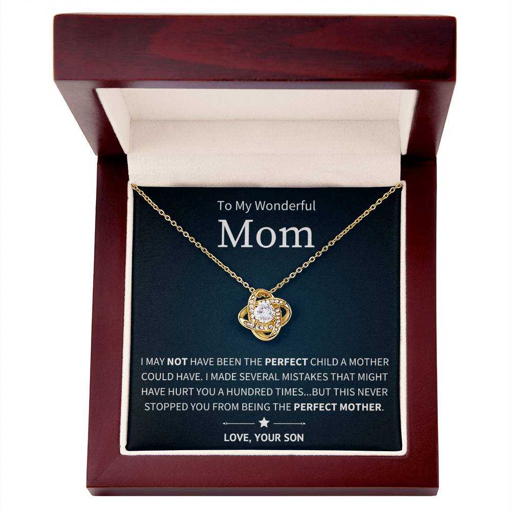 Imperfectly Perfect - To My Mom From Son - Love Knot Necklace