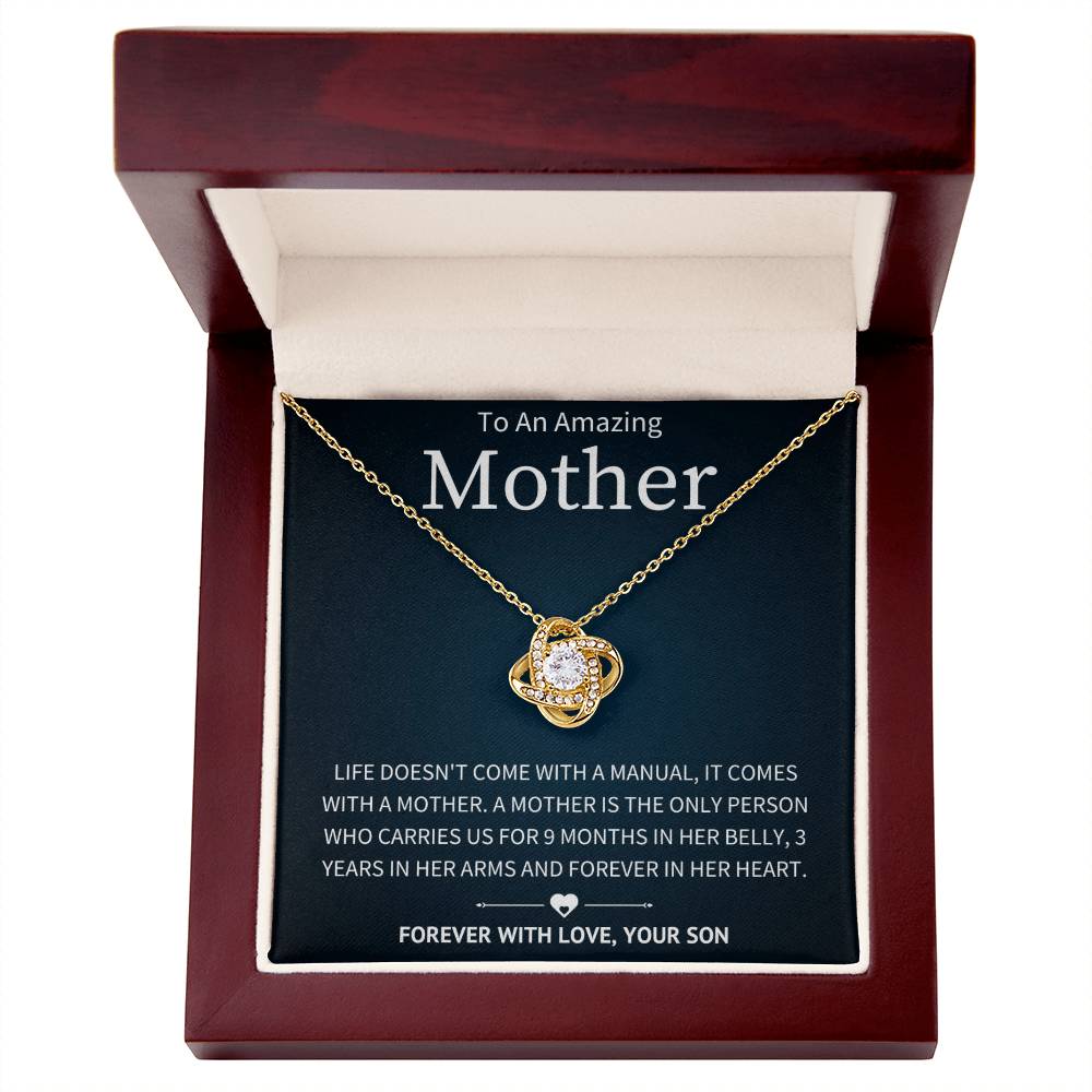 Mother Like No Other - To My Mother From Son - Love Knot Necklace