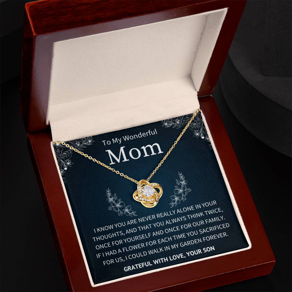 Think Twice Garden of Sacrifice - To My Mom From Son - Love Knot Necklace