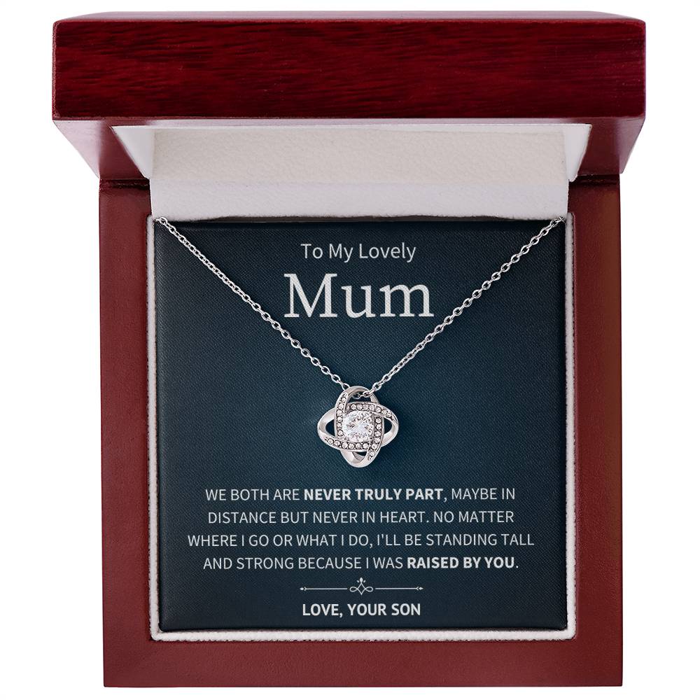 Never Truly Apart - To My Mum From Son - Love Knot Necklace