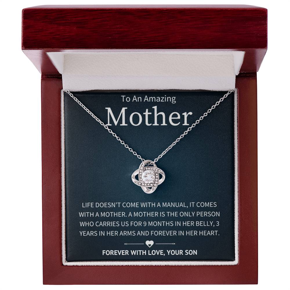 Mother Like No Other - To My Mother From Son - Love Knot Necklace